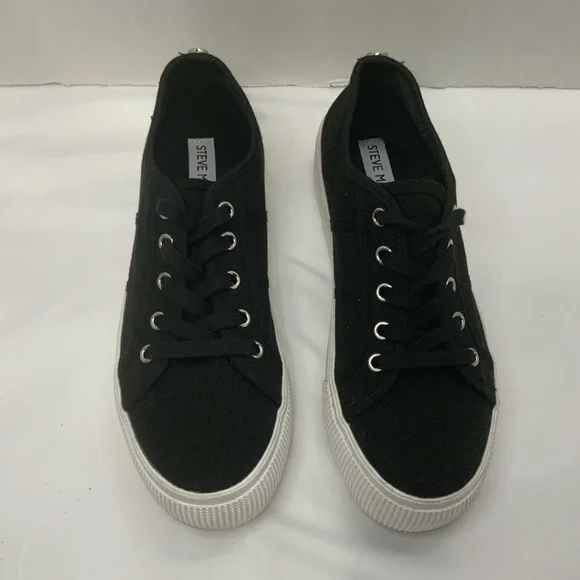 Steve Madden Black Platform Sneakers Shoes - Picture 2 of 12